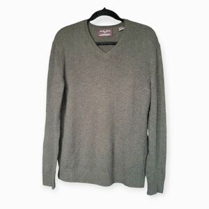 Olive Green Lambswool Blend v-neck Sweater men's medium by Black Brown 1826